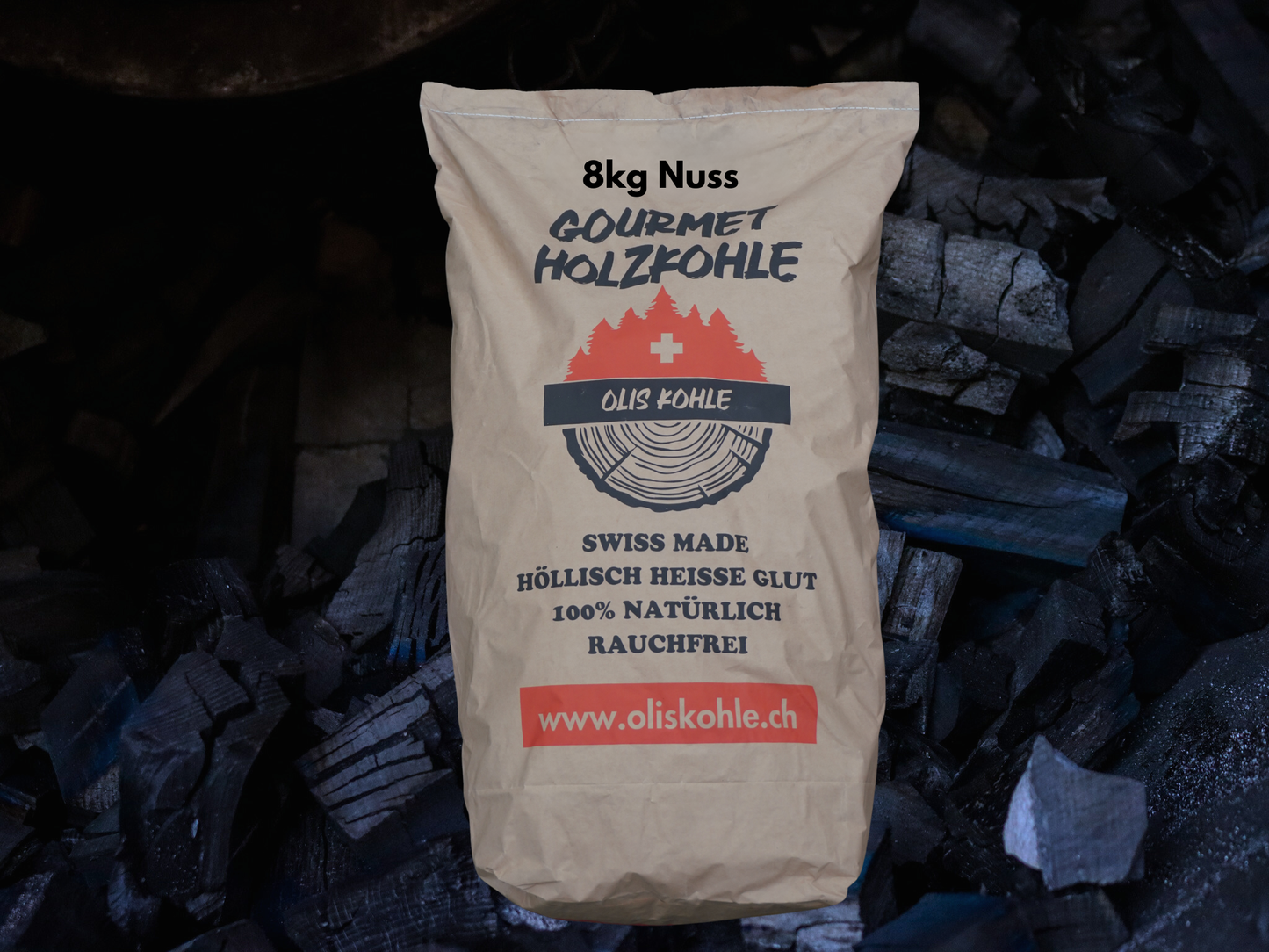 Nussbaum Holzkohle 8kg